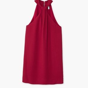 NEW! BOW RED HALTER NECK DRESS A LINE SZ S WOMEN